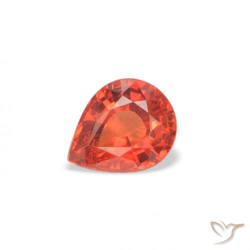 0.46ct 자연스러운 인텐스 레드 사파이어, 배 모양, VS