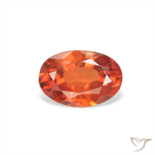 0.60ct 자연스러운 미디엄 오렌지 사파이어, 타원형, VS