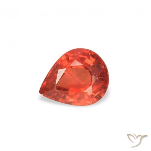 0.46ct 자연스러운 미디엄 레드 사파이어, 배 모양, VS