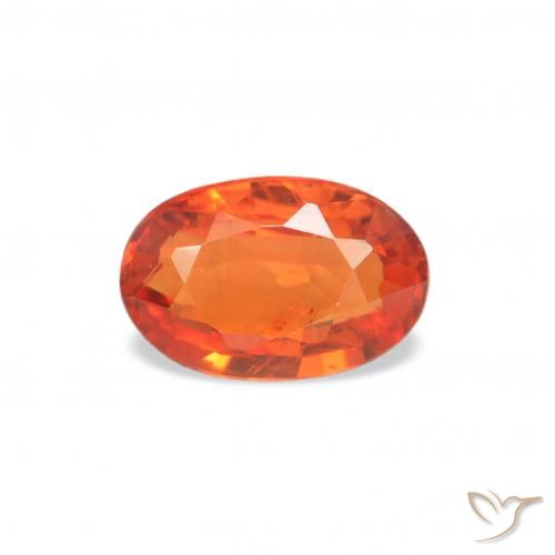 0.54ct 자연스러운 미디엄 오렌지 사파이어, 타원형, VS