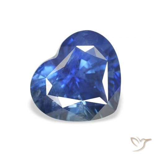 3.33ct 자연스러운 네이비 블루 사파이어, 마음, VS