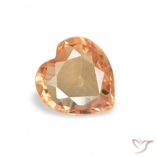 0.39ct 자연스러운 미디엄 오렌지 사파이어, 마음, VVS