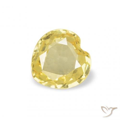 0.32ct 자연스러운 미디엄 옐로우 사파이어, 마음, VVS