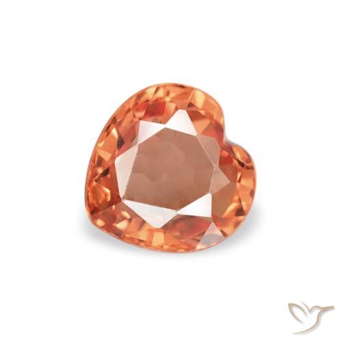 0.40ct 자연스러운 미디엄 오렌지 사파이어, 마음, VVS