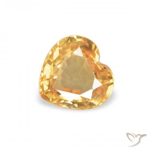 0.42ct 자연스러운 라이트 오렌지-골드 사파이어, 마음, VVS