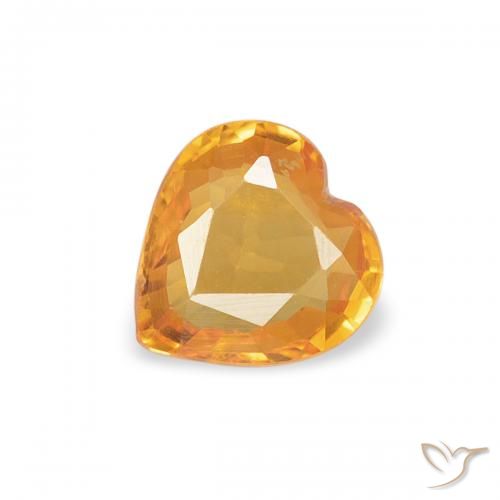 0.37ct 자연스러운 금 사파이어, 마음, VVS