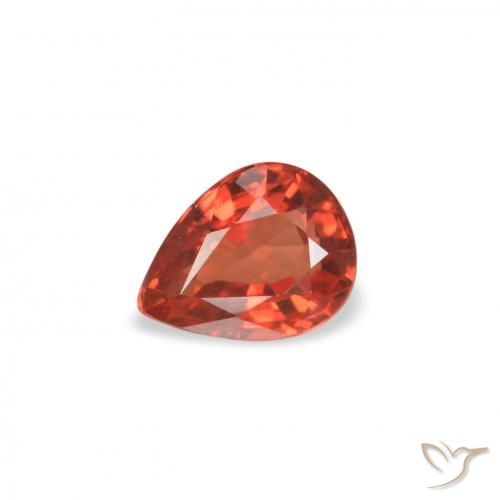 0.39ct 자연스러운 미디엄 레드 사파이어, 배 모양, VVS-VS