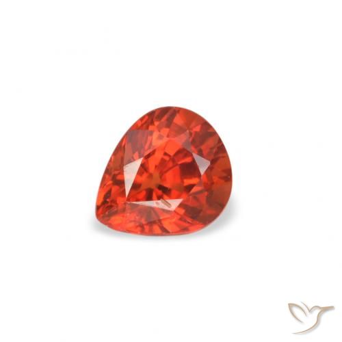 0.45ct 자연스러운 밝은 크림슨 레드 사파이어, 배 모양, VVS-VS