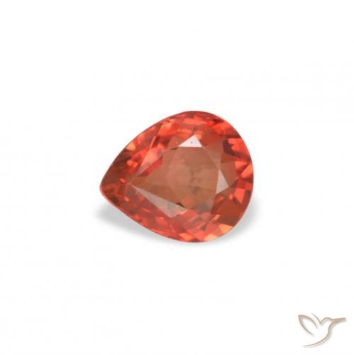 0.43ct 자연스러운 미디엄 레드 사파이어, 배 모양, VVS-VS