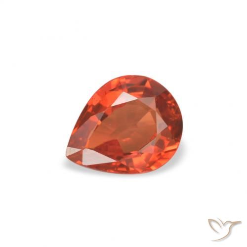 0.51ct 자연스러운 미디엄 레드 사파이어, 배 모양, VVS-VS