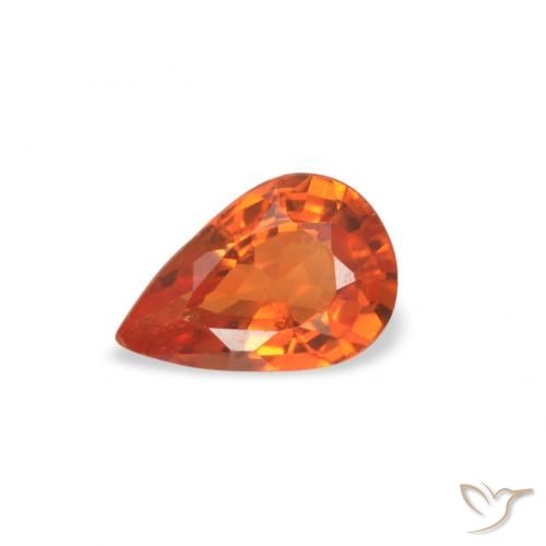 0.46ct 자연스러운 인텐스 레드 사파이어, 배 모양, VVS-VS