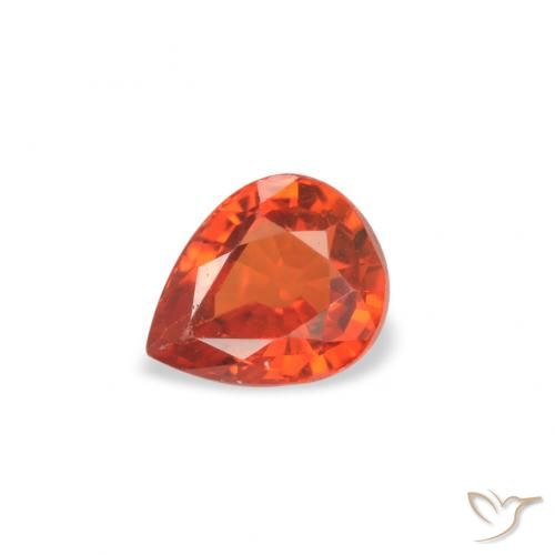 0.52ct 자연스러운 붉은 오렌지 사파이어, 배 모양, VVS-VS