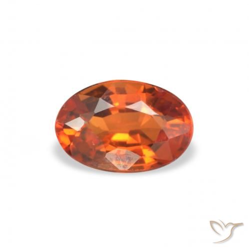 0.65ct 자연스러운 파이어 오렌지 사파이어, 타원형, VVS-VS