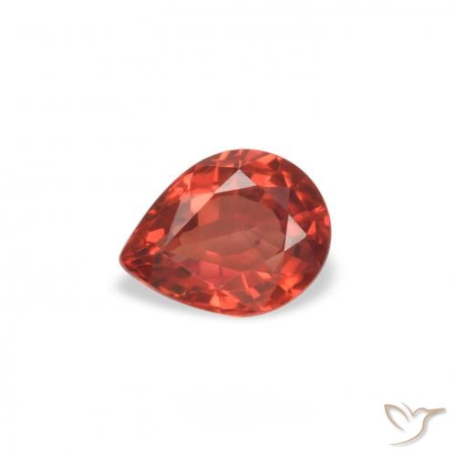 0.45ct 자연스러운 밝은 크림슨 레드 사파이어, 배 모양, VVS-VS