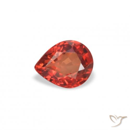 0.42ct 자연스러운 밝은 빨간색 사파이어, 배 모양, VVS-VS