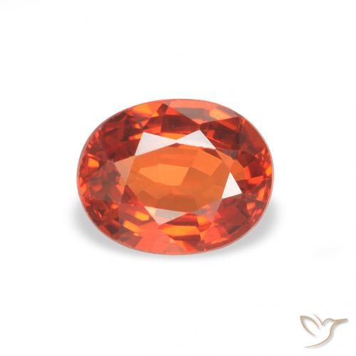 0.58ct 자연스러운 붉은 오렌지 사파이어, 타원형, VVS