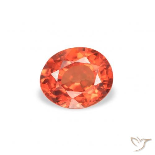 0.38ct 자연스러운 붉은 오렌지 사파이어, 타원형, VVS