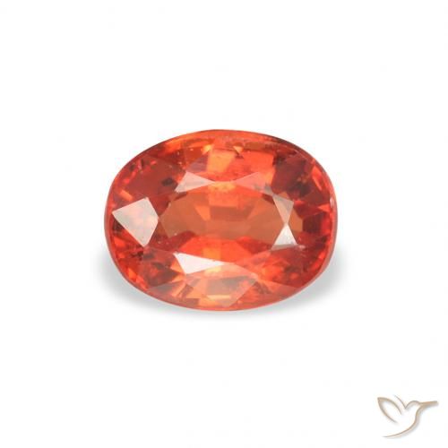 0.52ct 자연스러운 붉은 오렌지 사파이어, 타원형, VVS