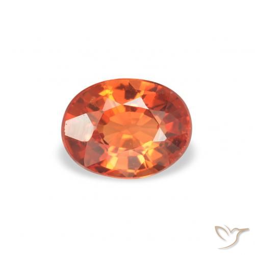 0.41ct 자연스러운 앰버 오렌지 사파이어, 타원형, VS