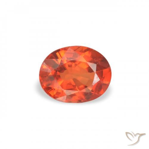 0.39ct 자연스러운 파이어 오렌지 사파이어, 타원형, VS