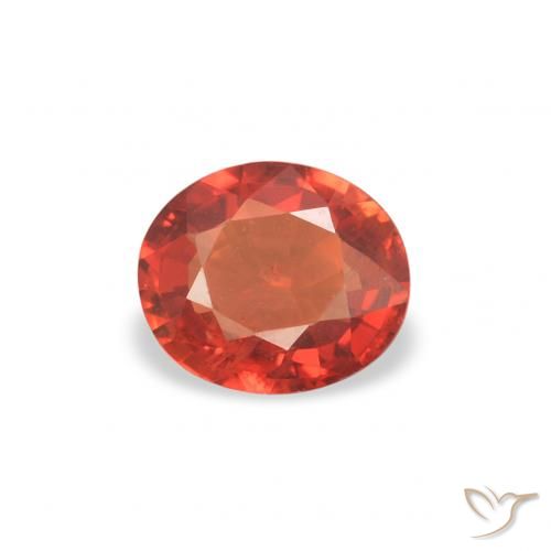 0.36ct 자연스러운 따뜻한 오렌지 사파이어, 타원형, VS