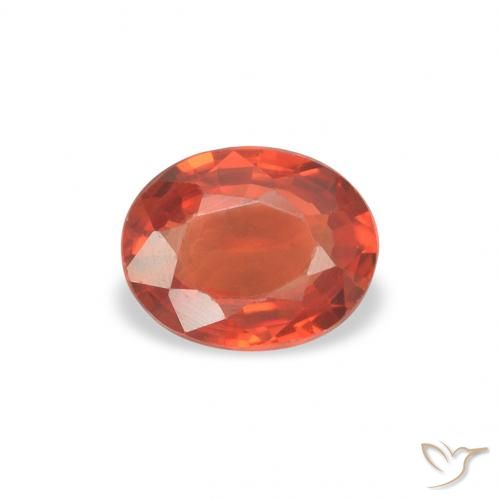 0.39ct 자연스러운 붉은 오렌지 사파이어, 타원형, VS