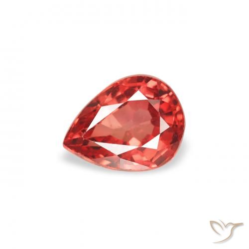 0.43ct 자연스러운 미디엄 레드 사파이어, 배 모양, VS
