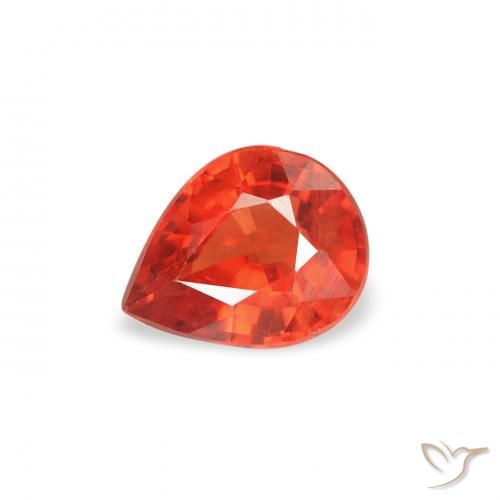 0.42ct 자연스러운 인텐스 레드 사파이어, 배 모양, VS