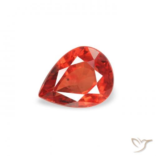 0.38ct 자연스러운 인텐스 레드 사파이어, 배 모양, VS