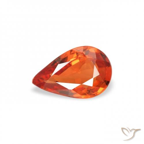 0.44ct 자연스러운 붉은 오렌지 사파이어, 배 모양, VS