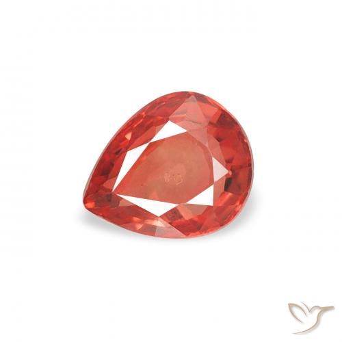 0.49ct 자연스러운 인텐스 레드 사파이어, 배 모양, VS