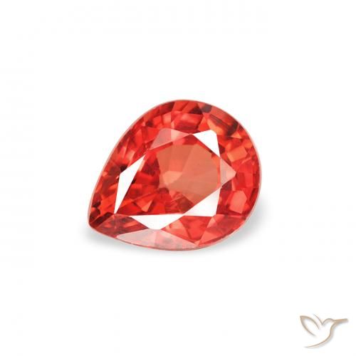 0.49ct 자연스러운 인텐스 레드 사파이어, 배 모양, VS