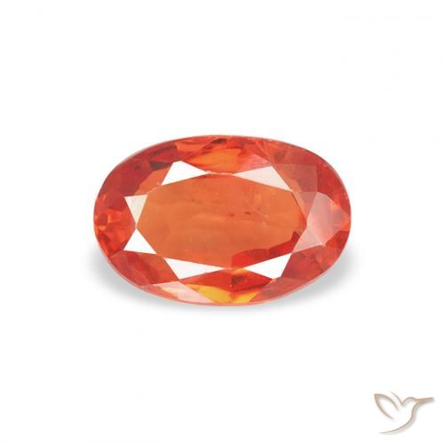 0.67ct 자연스러운 미디엄 오렌지 사파이어, 타원형, VS