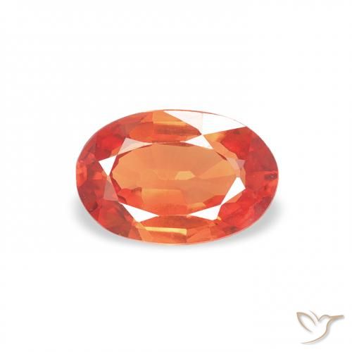 0.56ct 자연스러운 파이어 오렌지 사파이어, 타원형, VS