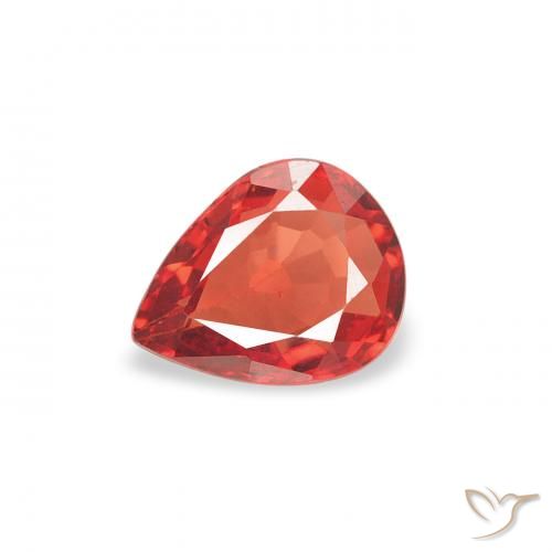 0.37ct 자연스러운 미디엄 레드 사파이어, 배 모양, VS