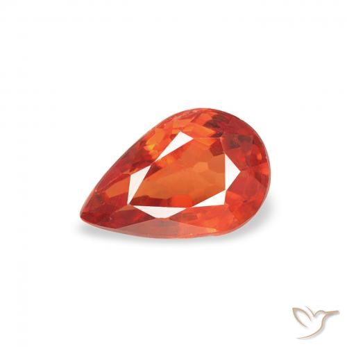 0.50ct 자연스러운 붉은 오렌지 사파이어, 배 모양, VS