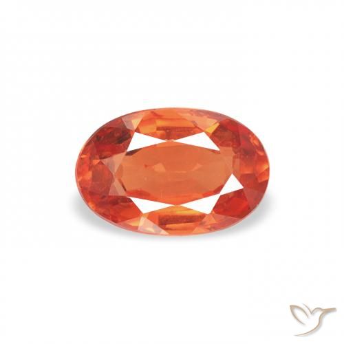 0.71ct 자연스러운 미디엄 오렌지 사파이어, 타원형, VS