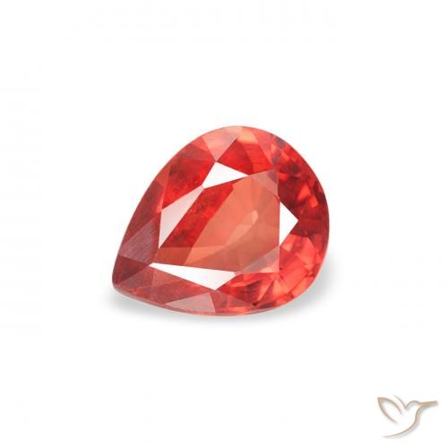 0.41ct 자연스러운 인텐스 레드 사파이어, 배 모양, VS