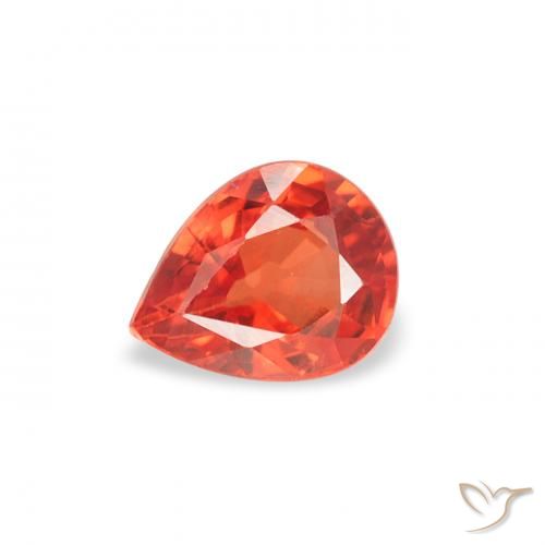0.46ct 자연스러운 인텐스 레드 사파이어, 배 모양, VS