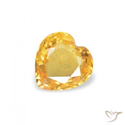 0.41ct 자연스러운 미디엄 골드 사파이어, 마음, VVS