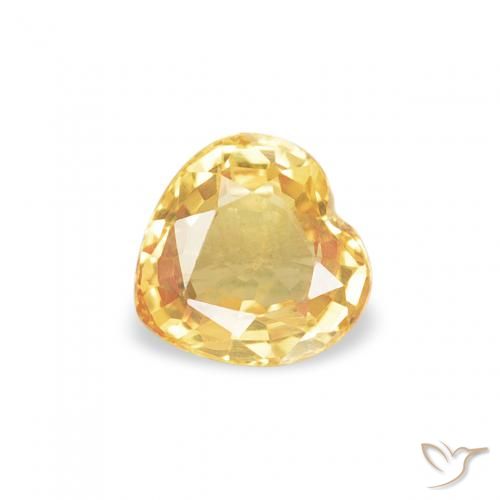 0.43ct 자연스러운 금 사파이어, 마음, VVS