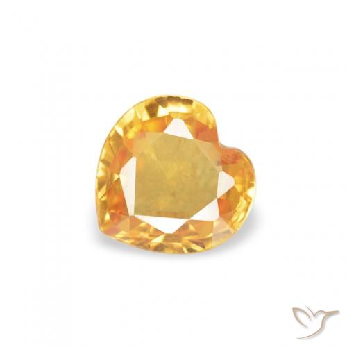 0.35ct 자연스러운 Medium Dark-Golden 사파이어, 마음, VVS