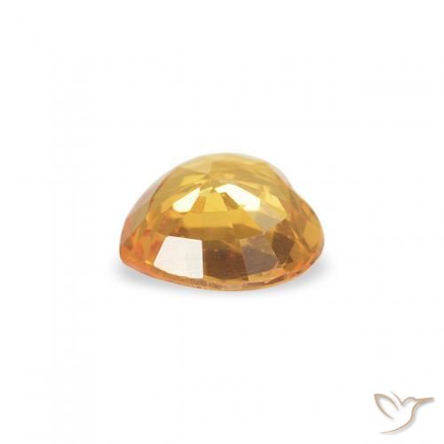 0.35캐럿 천연 Medium Dark-Golden 사파이어, 마음, VVS
