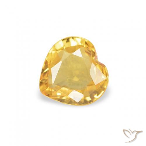 0.35ct 자연스러운 골든 사파이어, 마음, VVS