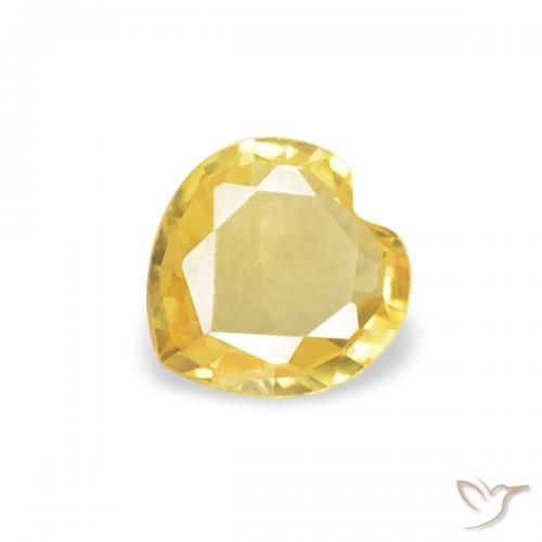 0.31ct 자연스러운 골든 오렌지 사파이어, 마음, VVS