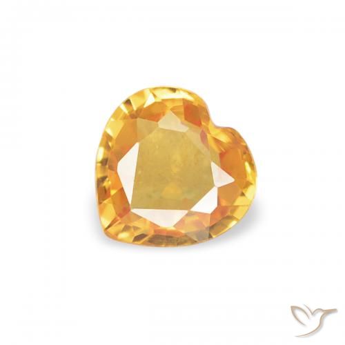 0.31ct 자연스러운 미디엄 골든 사파이어, 마음, VVS