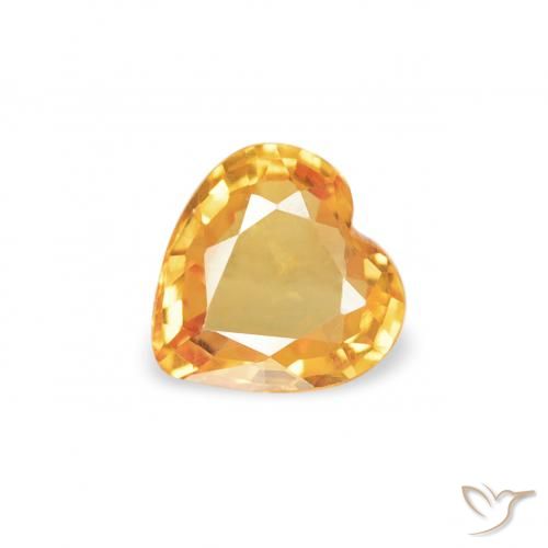 0.31ct 자연스러운 허니 오렌지 사파이어, 마음, VVS