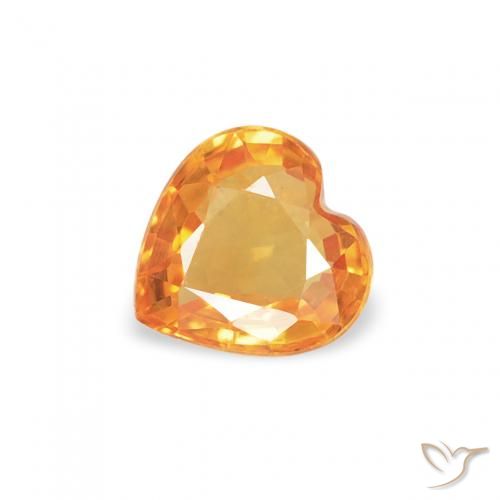 0.40ct 자연스러운 미디엄 오렌지 사파이어, 마음, VVS