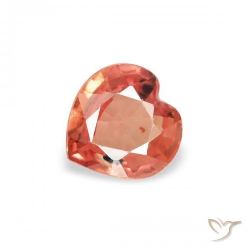 0.30ct 자연스러운 오렌지 레드 사파이어, 마음, VS