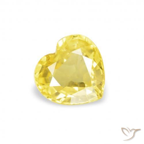 0.39ct 자연스러운 Medium Light-Yellow 사파이어, 마음, VS